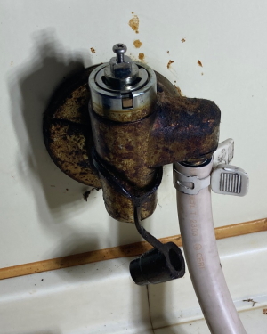 既設：小ホース用１口ガスコック（開閉ツマミがあるタイプ）（9.5ｍｍ）