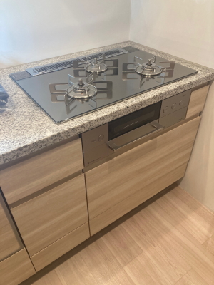 コンロ部分の取替完了　リンナイ製乾電池式デリシアRBC4WNGN94(STPM)