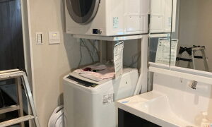 尾張旭市で一戸建ての洗面室にガス衣類乾燥機RDT-63を新規設置