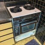 ▼取替前：リンナイ製のオーブンRCK-7ES-30（1978年製）＋ユニットコンロRUS-500CS-L（2006年製）